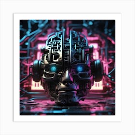 Cyborg Head 34 Art Print