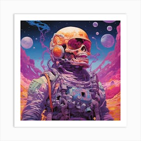 Space Skeleton Art Print