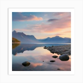 Sunrise At Glacier Lake Art Print