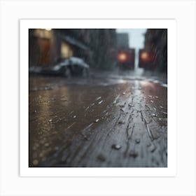 Rainy City Street 5 Art Print