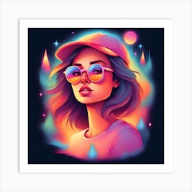 Psychedelic Girl Art Print