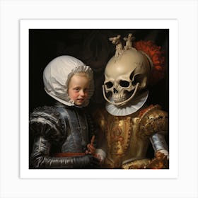 'The Skull And The Girl' Art Print