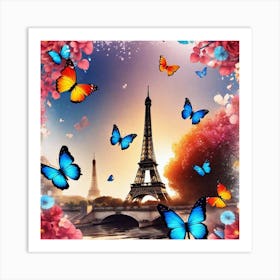 Paris With Butterflies 174 Art Print