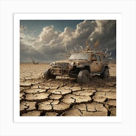 Jeep In The Desert Art Print