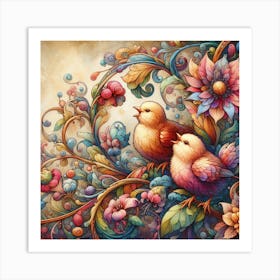 Colorful Chicks 2 Art Print