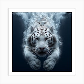 White Tiger Underwater 1 Art Print