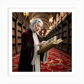 The Elderly Lady Librarian 085 Art Print