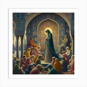 Islamic Women In A Mosque Art Print