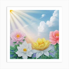 Lotus Flowers Art Print