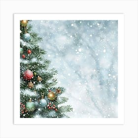 Christmas Inspired Banner Texture With Snowy Bac 1718395012 2 Art Print