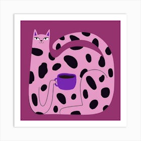 Polka Dot Cat Art Print