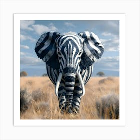 The Elephant's Zebra Disguise 2 Art Print