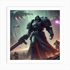 A Sci Fi Depiction Of A Voidmaster Enforcer, A Com Art Print