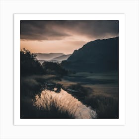 Sunset In The Mountains 7 Art Print