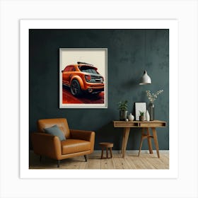 Orange Suv Art Print