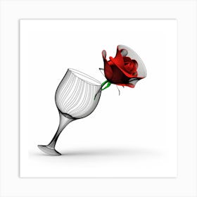 Rose In A Wine Glass Art Print