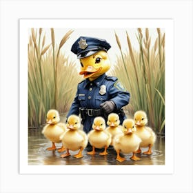 Ducks In The Water 6 Art Print