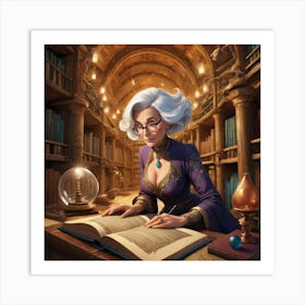 The Elderly Lady Librarian 053 Art Print