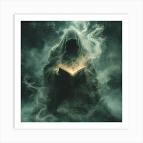 Wizard Reading A Book Art Print