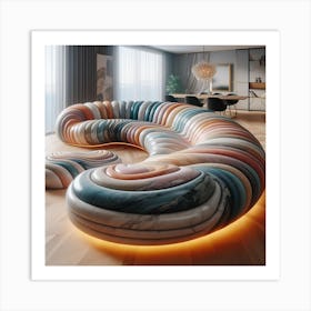 Curved Sofa Art Print