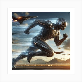 Futuristic Man Running 6 Art Print