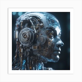 Portrait Of A Robot 49 Art Print