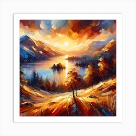 Sunset In The Mountains 1 Art Print