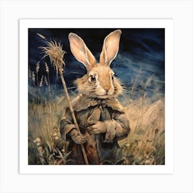 Enchanted Forest Magical Creature Fantasy Kids Friendly Rabbit Art Art Print