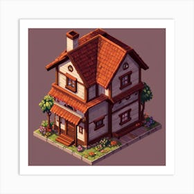 Pixel House 2 Art Print