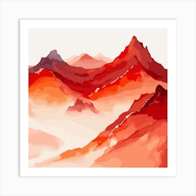 Watercolor Mountains 4 Art Print