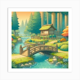 Japanese Village 1 Art Print