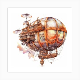 Steampunk Hot Air Balloon Art Print