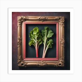 Rhubarb As A Frame Mysterious (7) Art Print