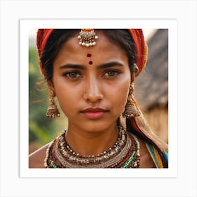 Indian Woman In Traditional Dress Art Print