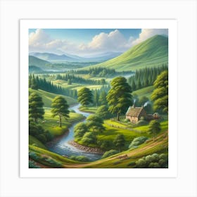 Cottage In The Countryside 3 Art Print