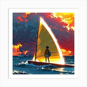 Sailboat On The Ocean Art Print