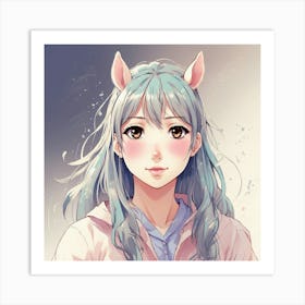 Unicorn Horned Girl Art Print