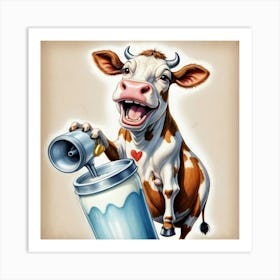 Cow With Milk 2 Art Print