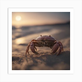 Crab At Sunset Art Print