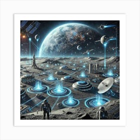 A Futuristic Science Fiction Depiction Of The Luna 1 Art Print