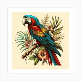 Tropical Parrot Art Print