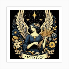 Virgo Zodiac Sign, Earth Element, The Maiden 1 Art Print