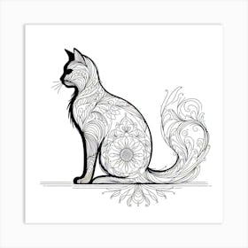 Feline Cat Creative Artwork Illustration 151 Art Print