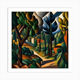 Landscape With Trees Art Print