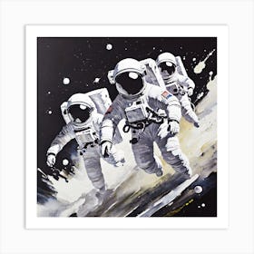 Astronauts In Space Art Print