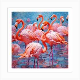 Flamingos 5 Art Print