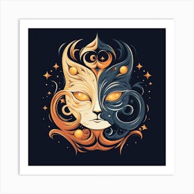 Cat Head Art Print