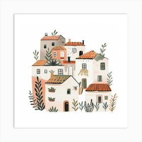 Village Illustration Art Print