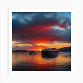 Sunset On A Boat 5 Art Print