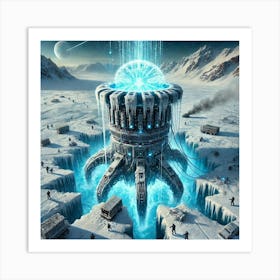 A Futuristic Sci Fi Depiction Of The Frostquake Ar Art Print